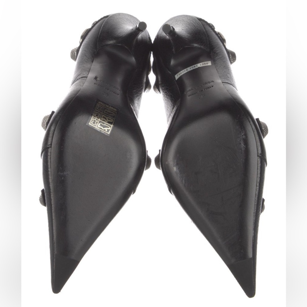 Balenciaga Cagole Leather Black Pumps with Buckle Straps - Picture 4 of 6